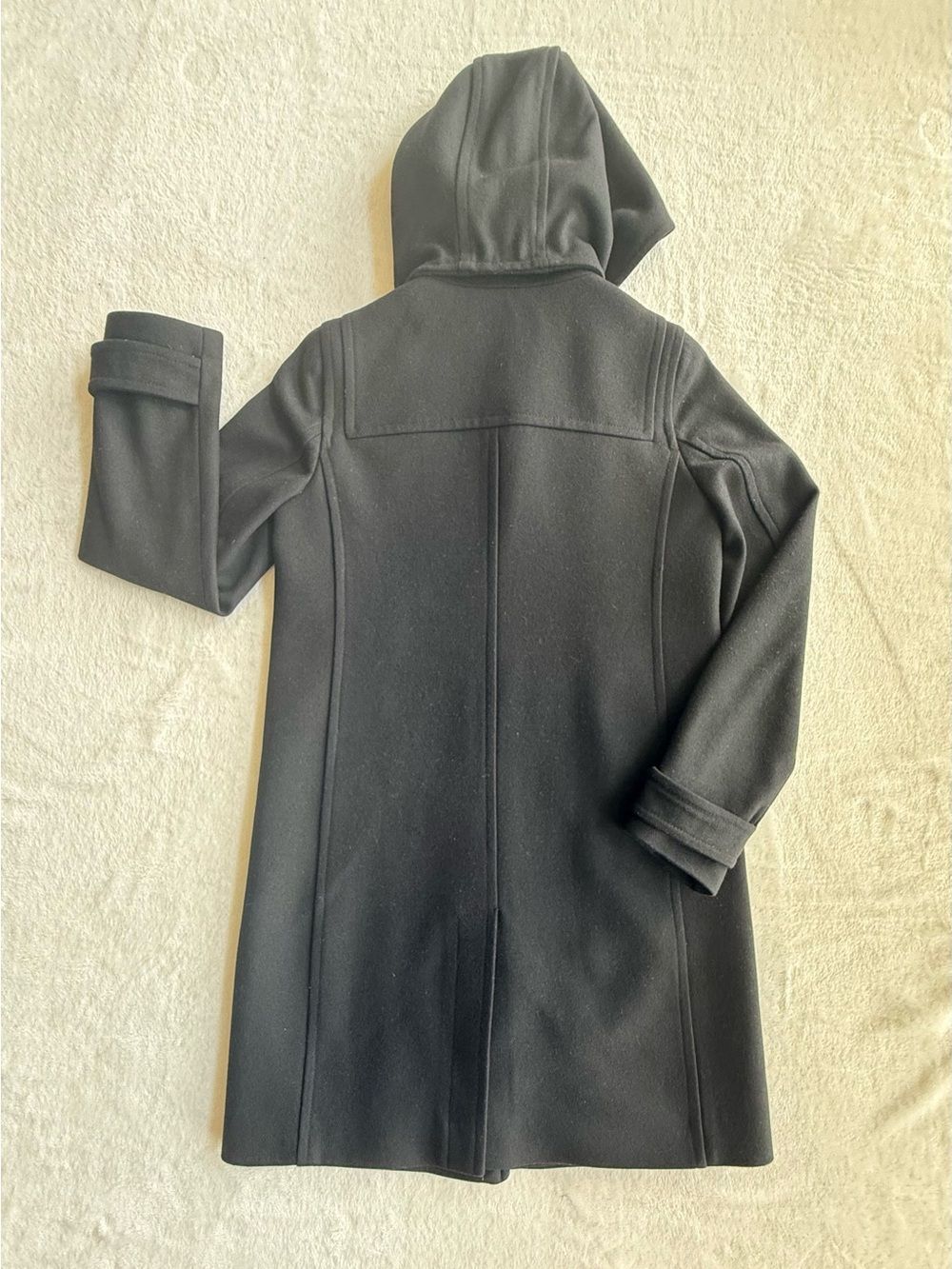 J. Crew Black Hooded Wool-Blend Toggle Coat - Picture 10 of 10